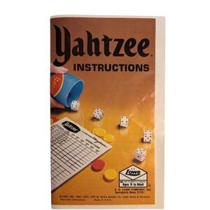 Vintage Yahtzee Board Game 1978 Lowe E0950 Skill and‎ Chance Family Fun complete